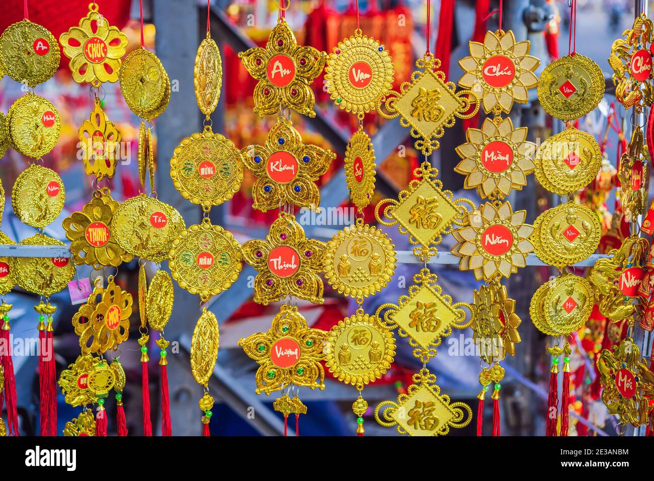 Decoration item for Lunar new year with text Happy new year in