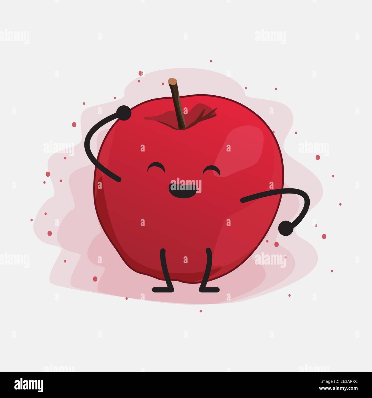 Cute Apple Vector Character Illustration on Isolated Background Stock Vector