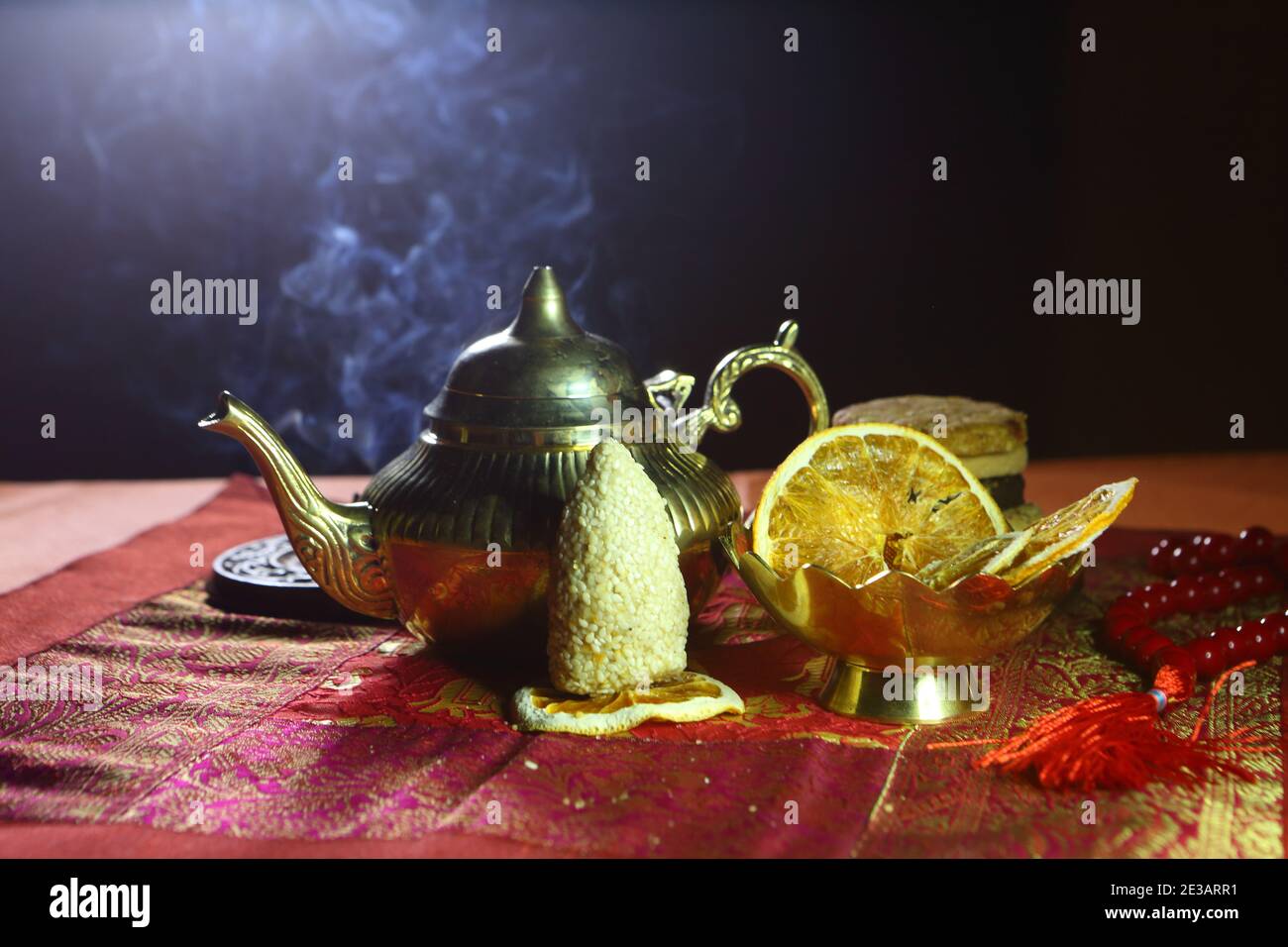 Indian tea with sweets Stock Photo - Alamy