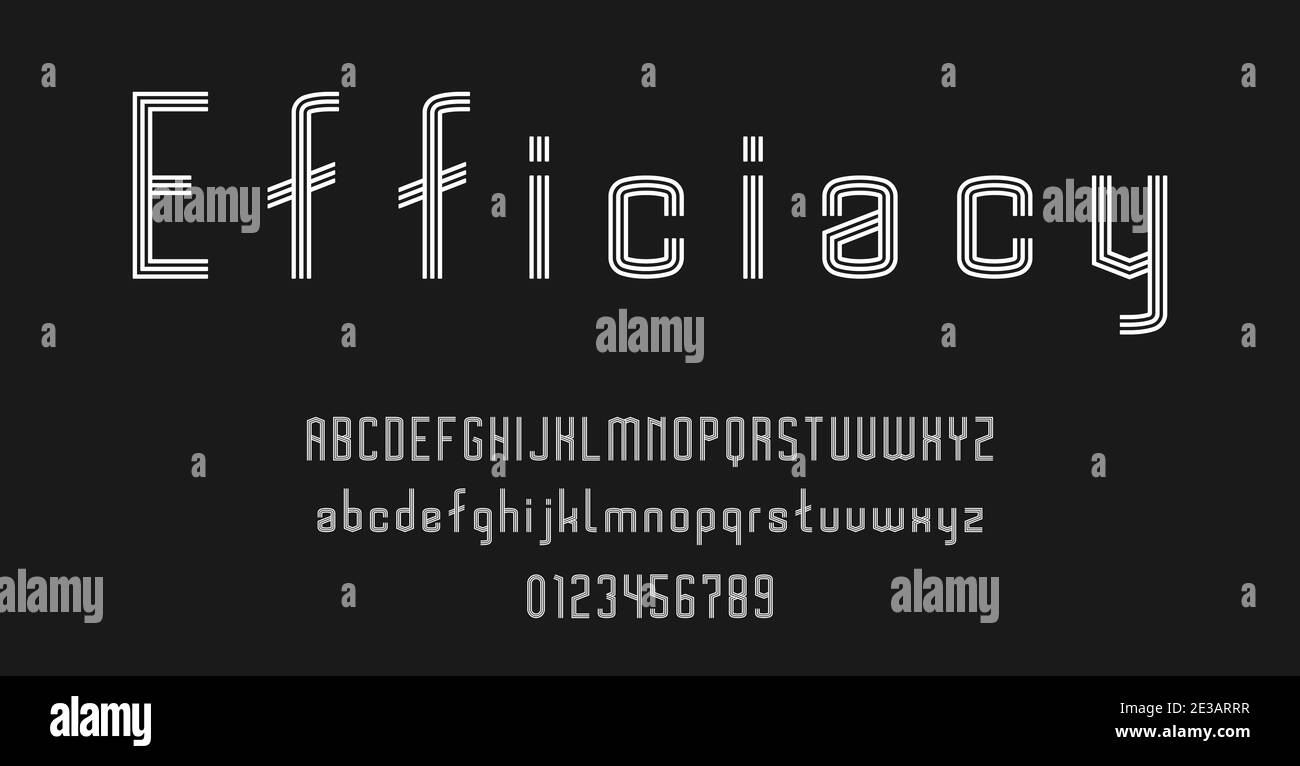 Set of alphabets font letters and numbers modern abstract design with ...