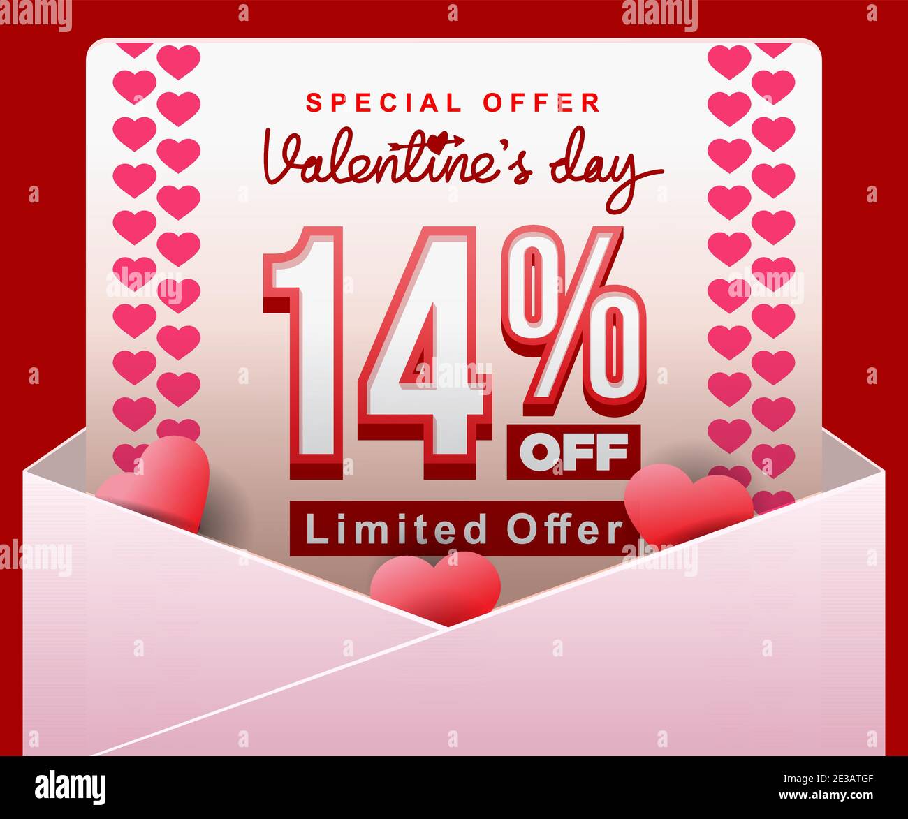 hand drawn heart for valentine's day promotion banner vector