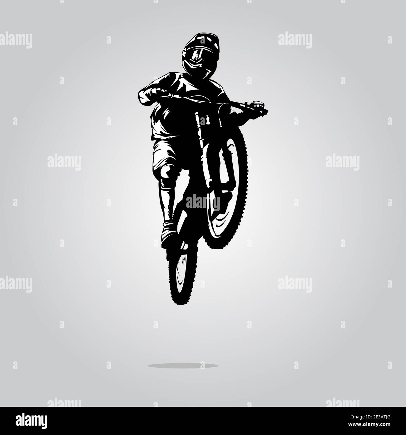 isolated Dirt jump free style MTb bike in white background vector illustration Stock Vector