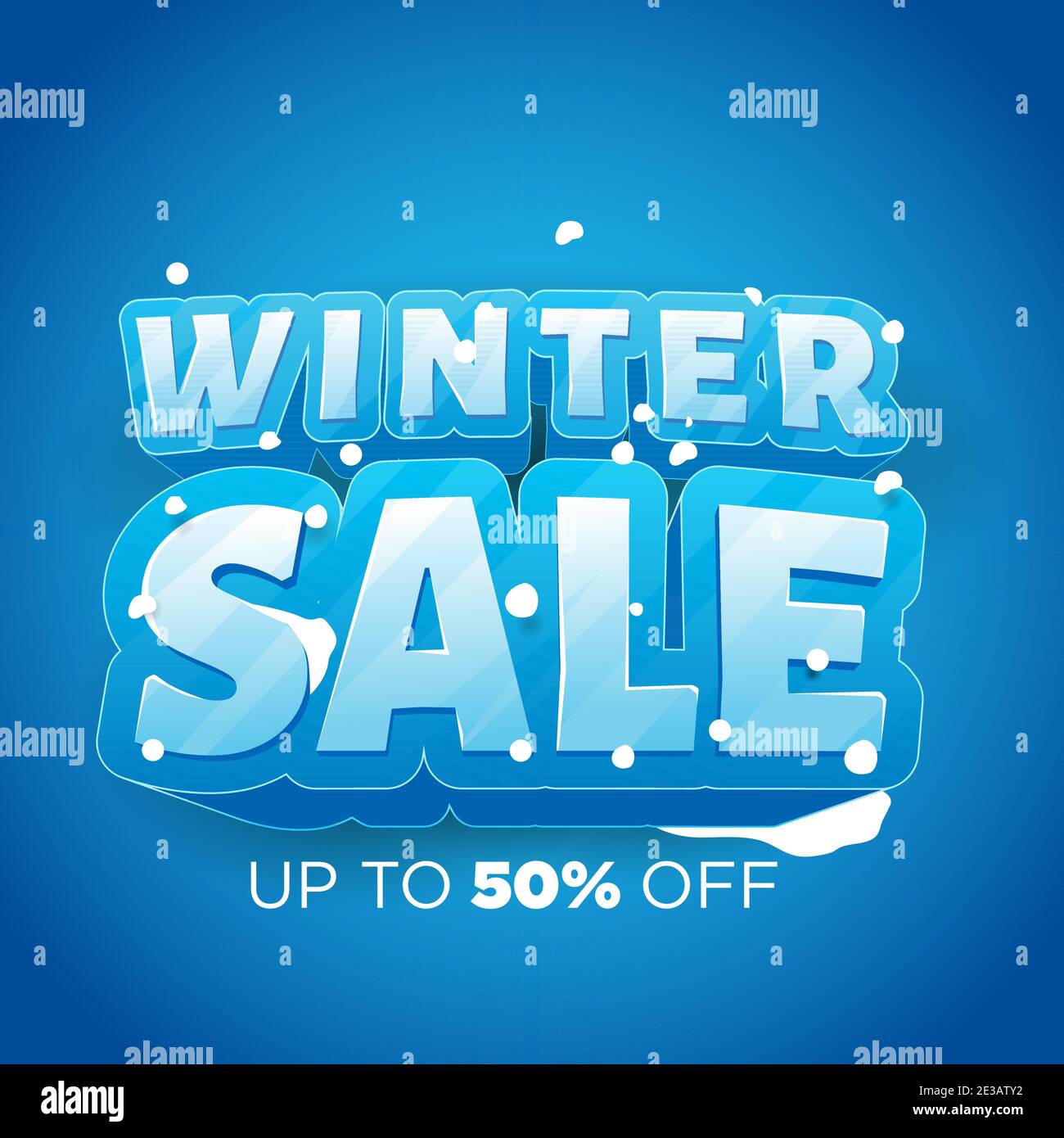 winter sale frozen ice banner. rectangle vector illustration Stock Vector