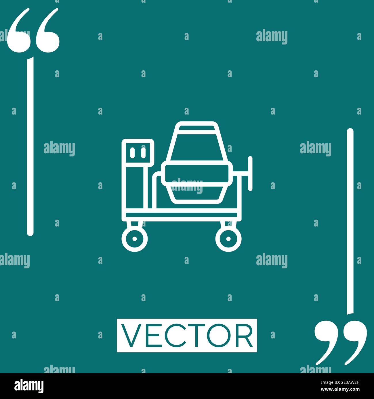 concrete mixer vector icon Linear icon. Editable stroke line Stock Vector