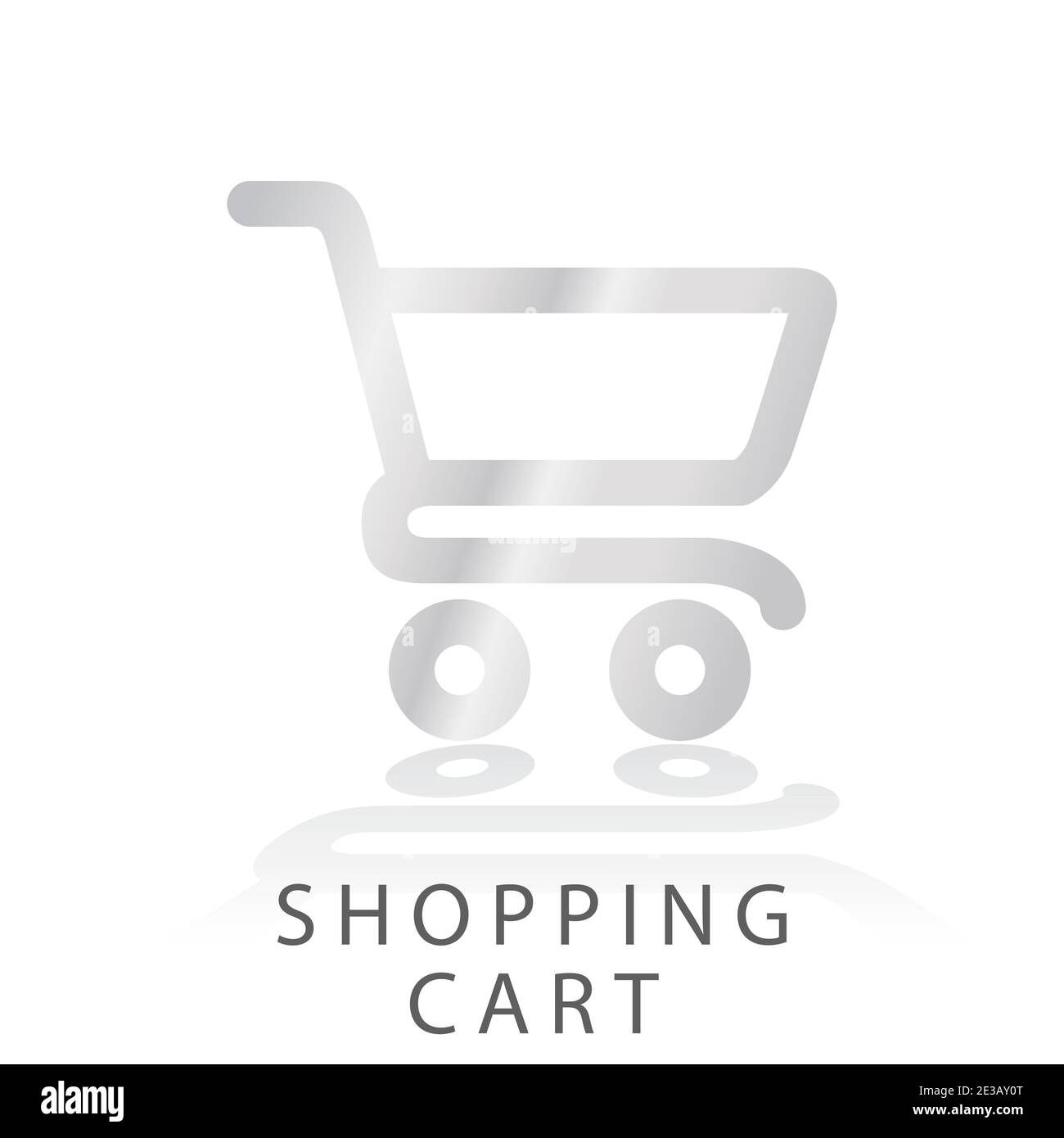 simple shopping cart shiny metal gradation icon vector illustration Stock Vector
