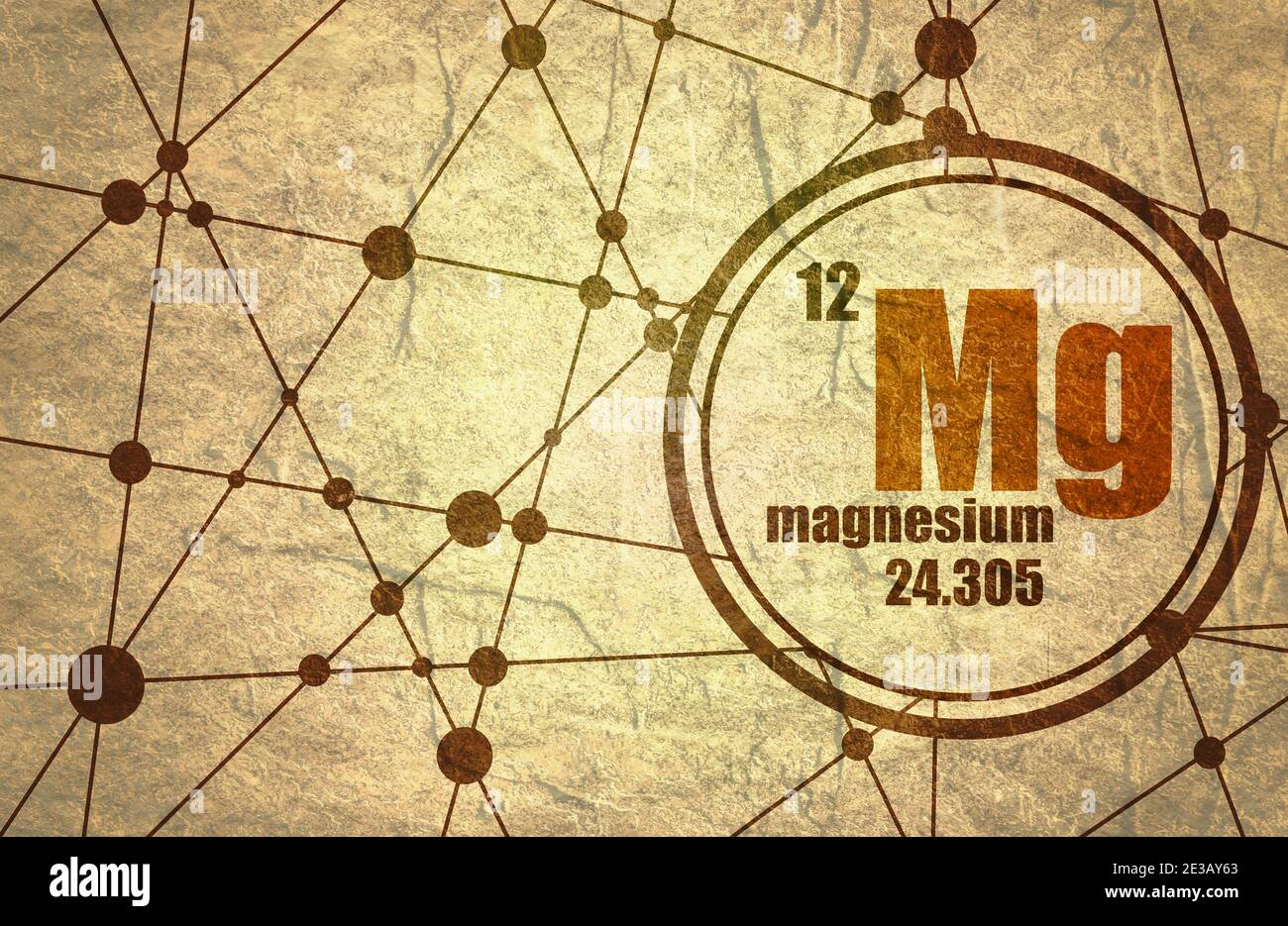 Magnesium chemical element. Sign with atomic number and atomic weight