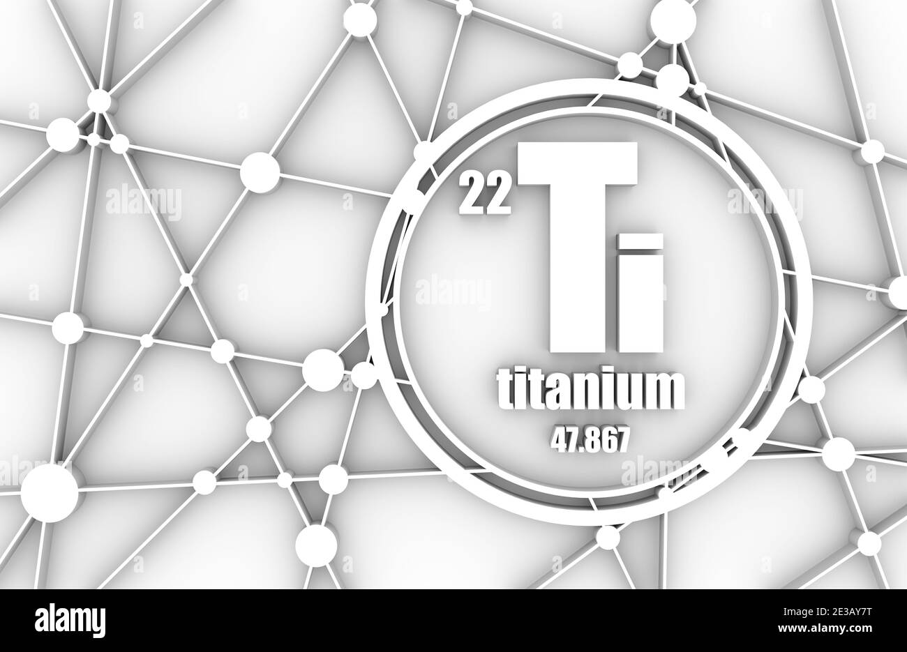 Titanium chemical element. Sign with atomic number and atomic weight