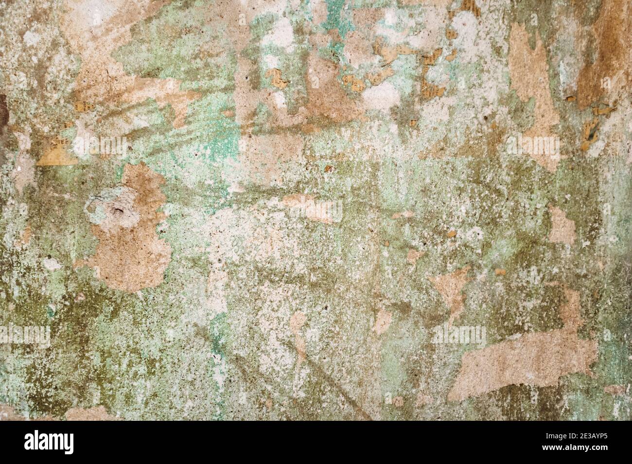 texture of old plaster wall old wallpaper restoration dirty green Stock ...