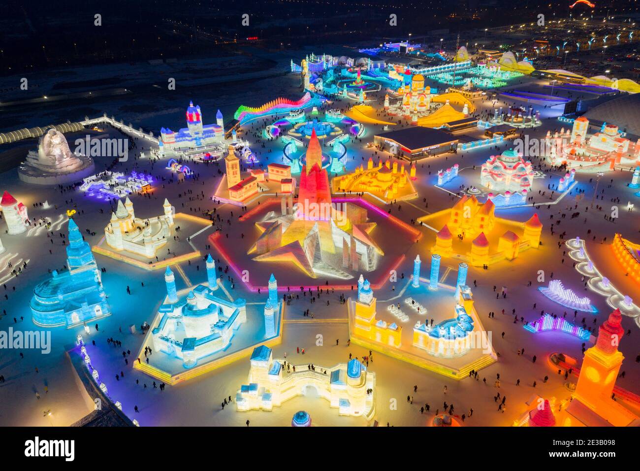 Beijing, China. 1st Jan, 2021. Areial photo taken on Jan. 1, 2021 shows ...