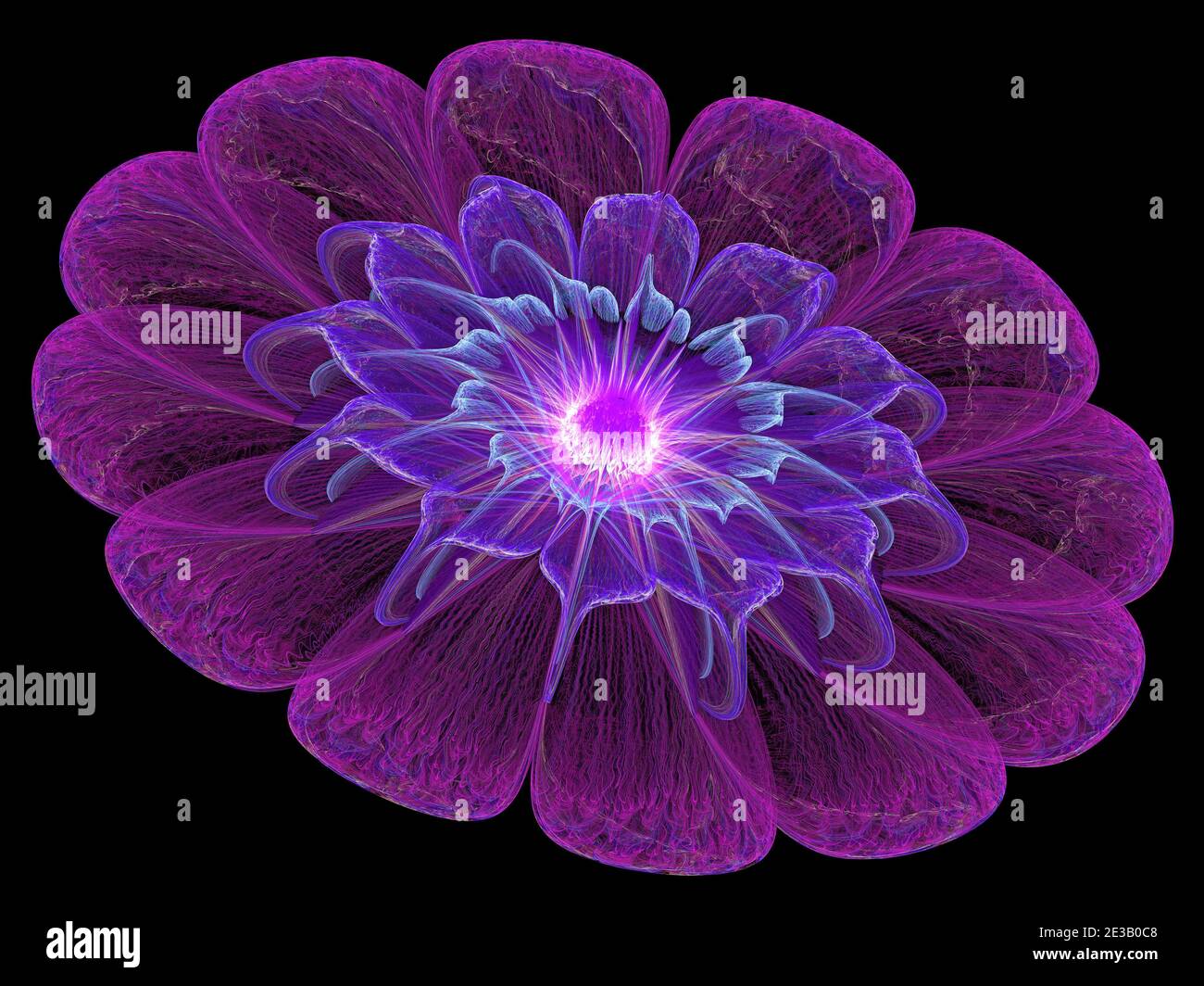 Flame Fractal  - Flower Design Stock Photo