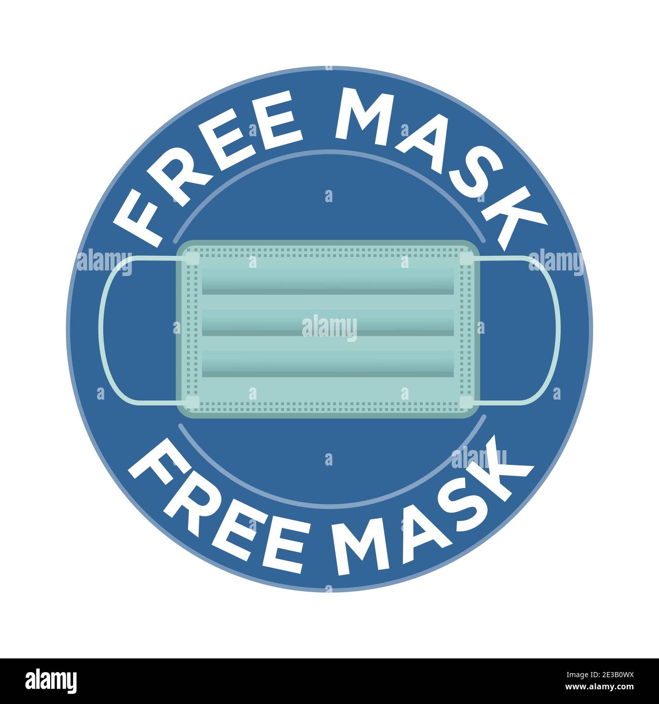 free mask round badge promotional gift vector illustration Stock Vector