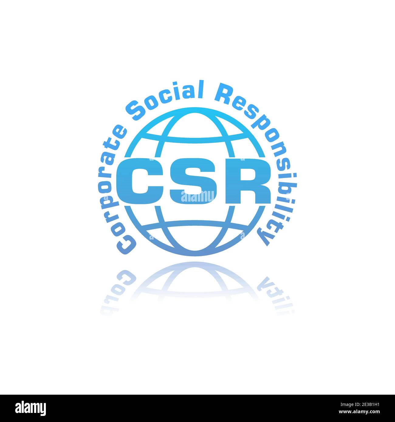 CSR corporate social resposibilty reflected simple icon vector illustration Stock Vector