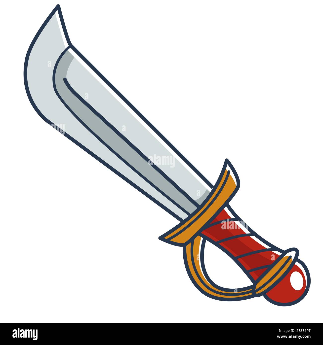 Plastic sword for kids to play, toy or real blade Stock Vector