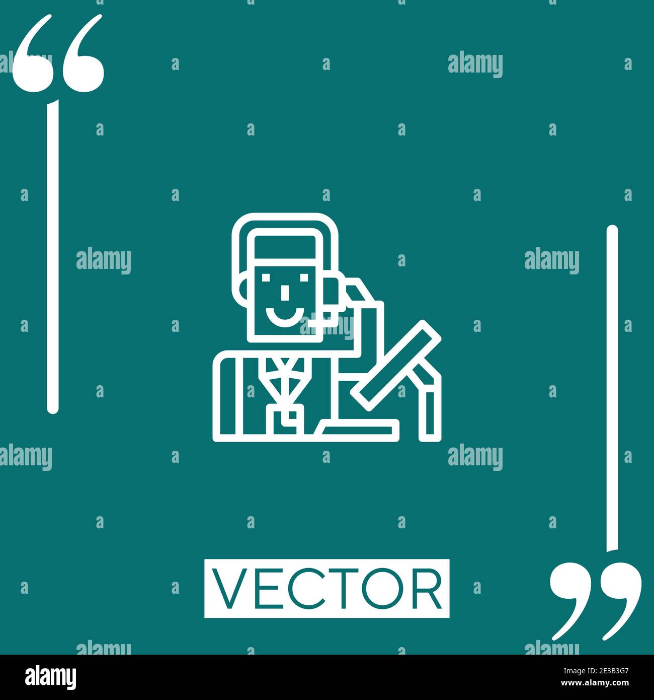 call center vector icon Linear icon. Editable stroked line Stock Vector