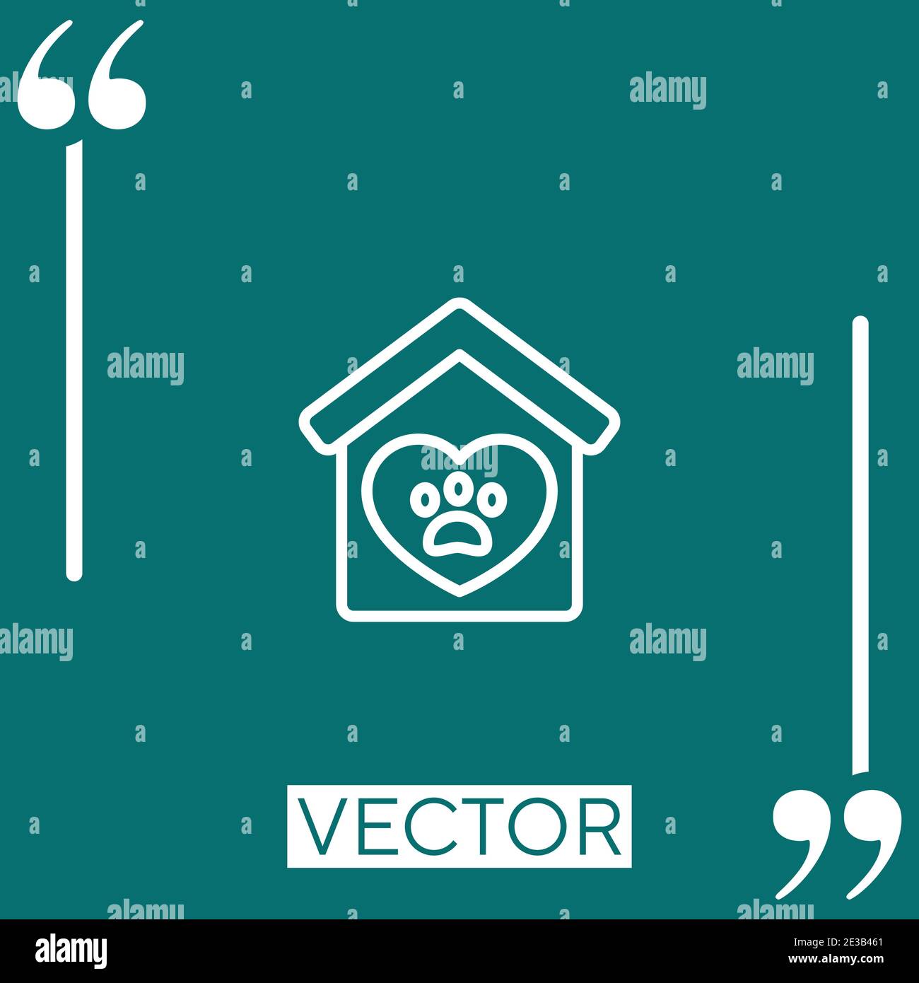 pet shelter vector icon Linear icon. Editable stroke line Stock Vector