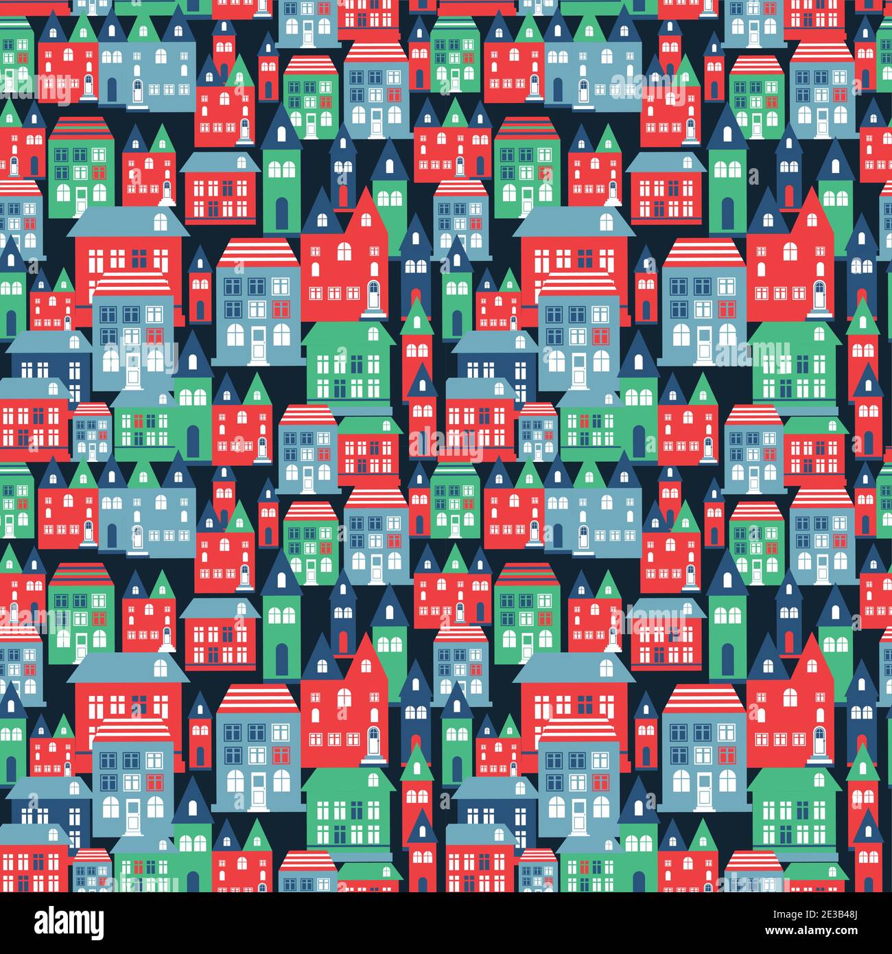 city seamless pattern with old buildings for wallpaper or background ...