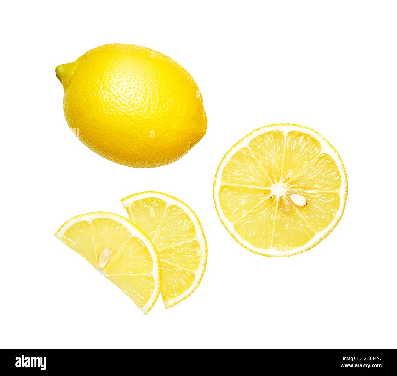 Set of fresh lemon isolated on white background Stock Photo - Alamy