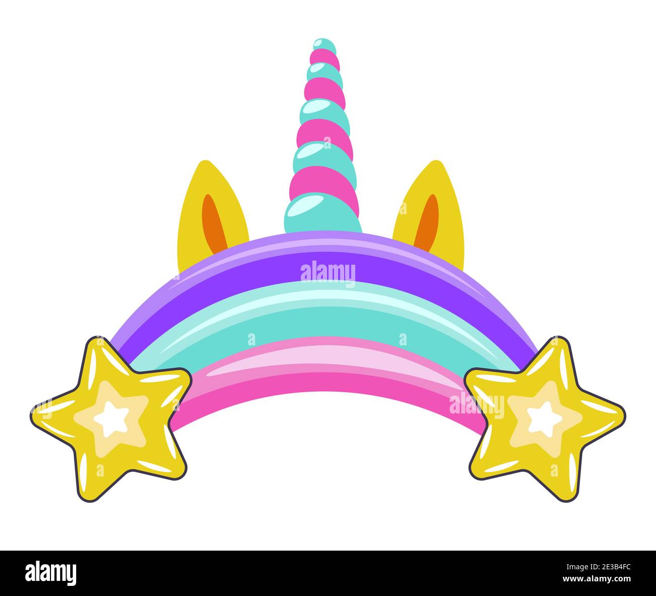 cute rainbow unicorn horn isolated icon stock vector image art alamy