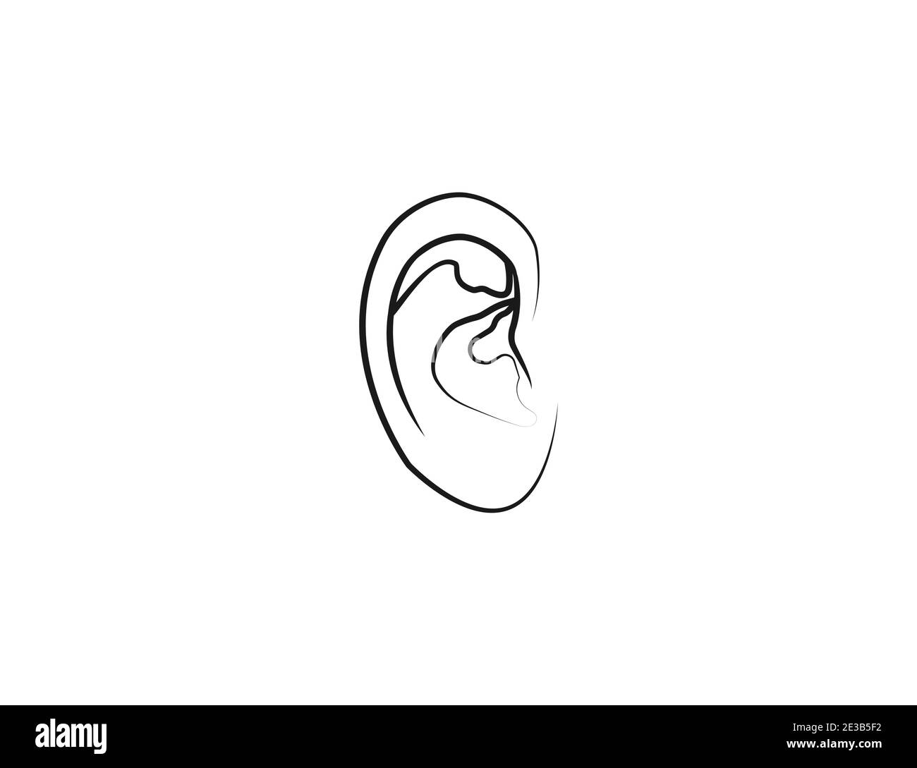 Human ear, anatomy icon. Vector illustration, flat Stock Vector Image