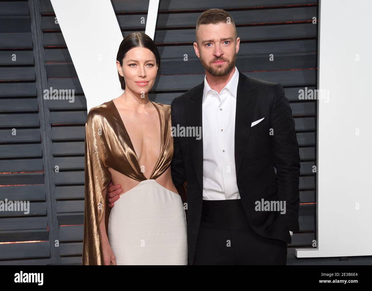 File photo dated 25/02/17 of Jessica Biel and Justin Timberlake, who have confirmed that they have welcomed a second baby and announced his name is Phineas. Stock Photo