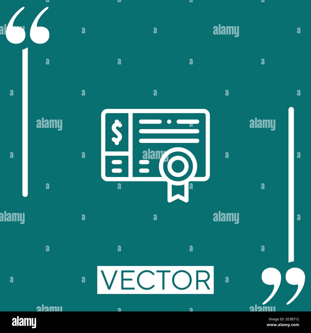 cheque vector icon Linear icon. Editable stroked line Stock Vector