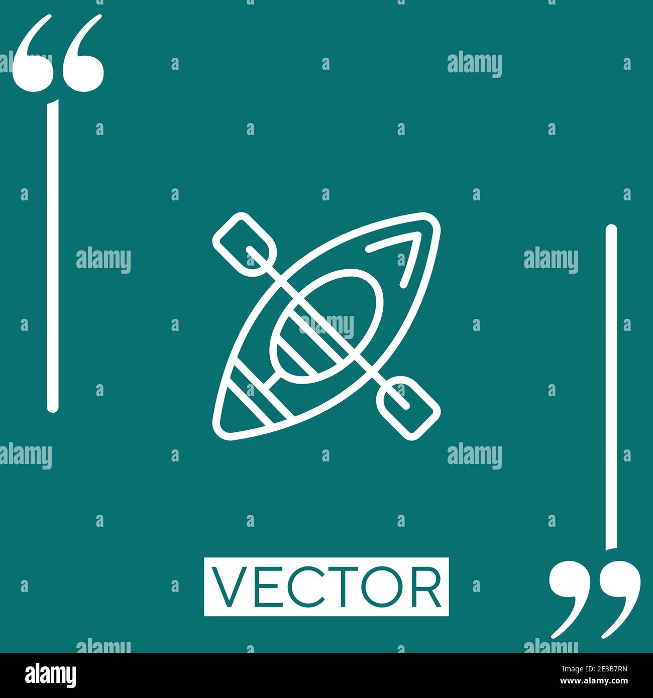 kayak vector icon Linear icon. Editable stroke line Stock Vector