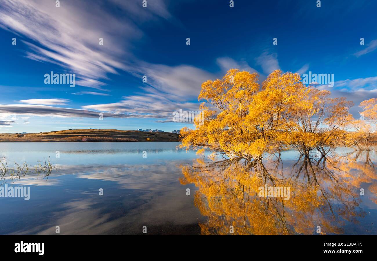 Autumn Reflections on Mountain Lake Stock Photo - Alamy
