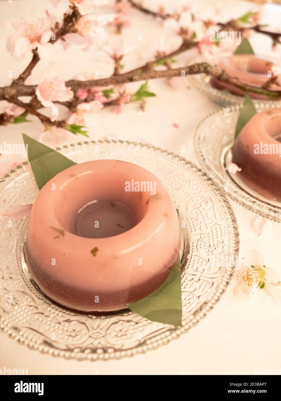 Cherry Blossom flavored Mizu Yokan, Japanese Dessert Stock Photo Alamy