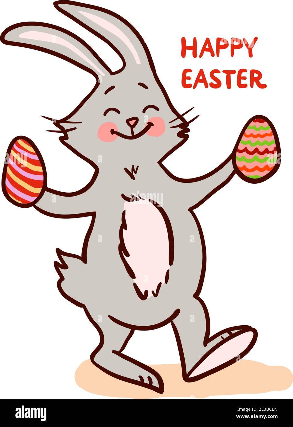 Easter bunny isolated on white background. Vector illustration Stock ...