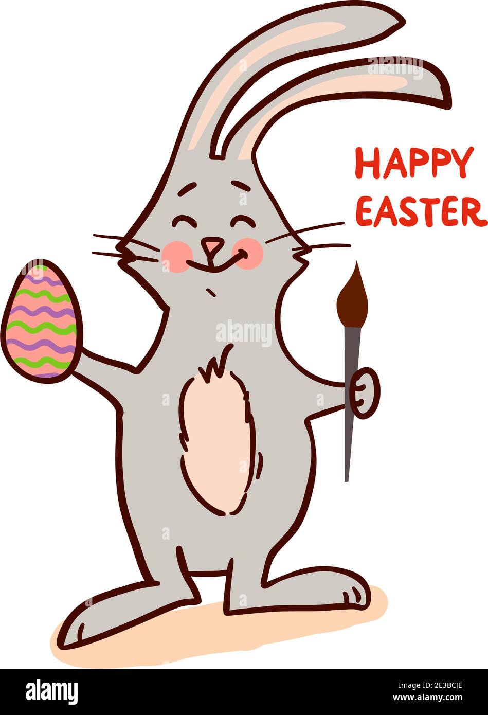 Easter bunny isolated on white background. Vector illustration Stock ...