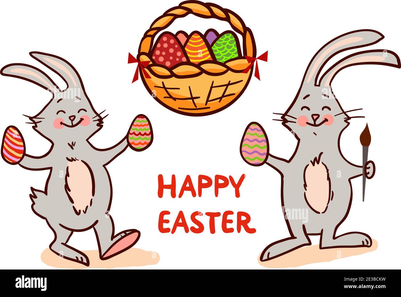 Easter set isolated on white background. Vector illustration Stock ...