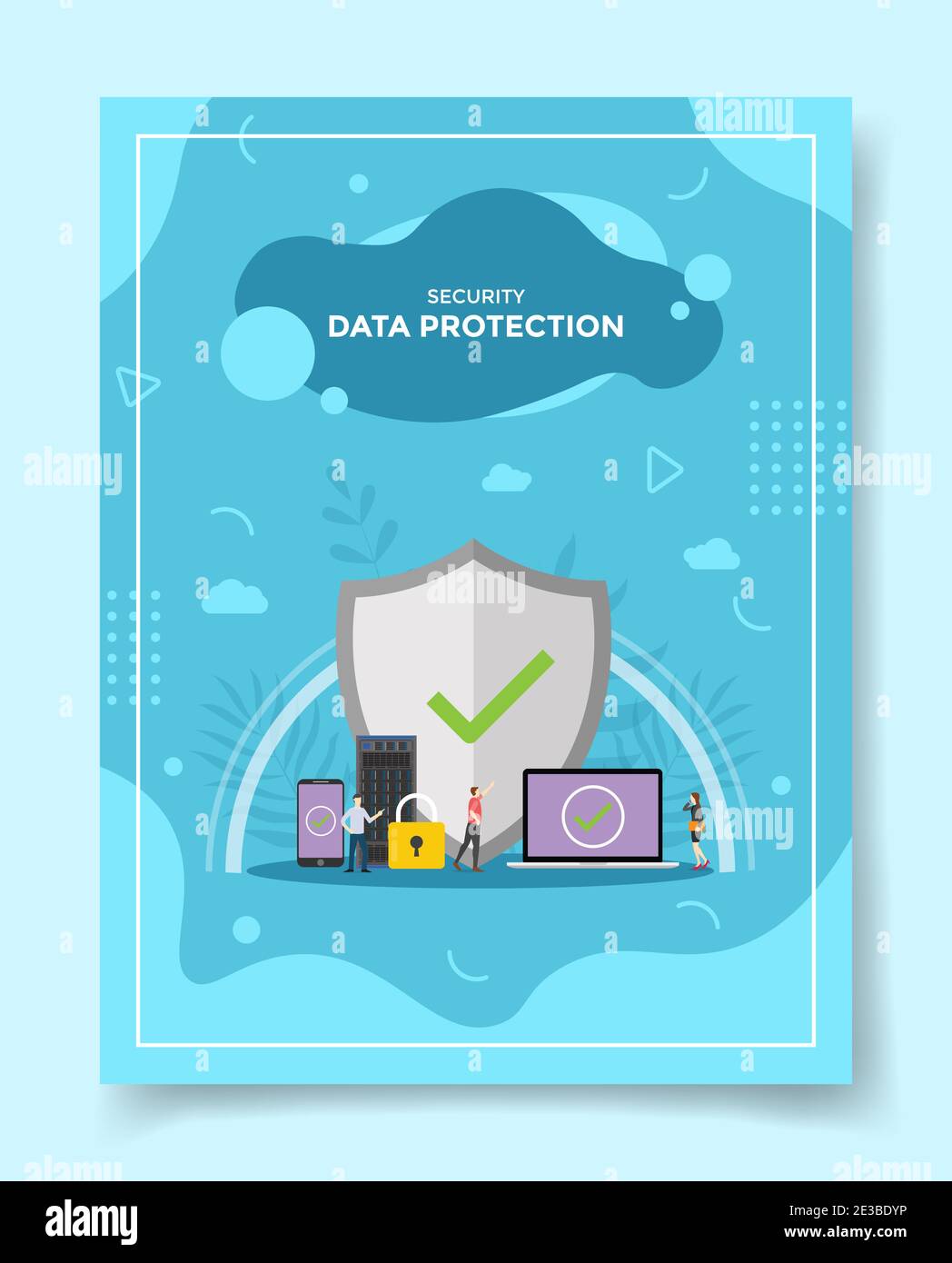 data protection for security concept for template of banners, flyer ...