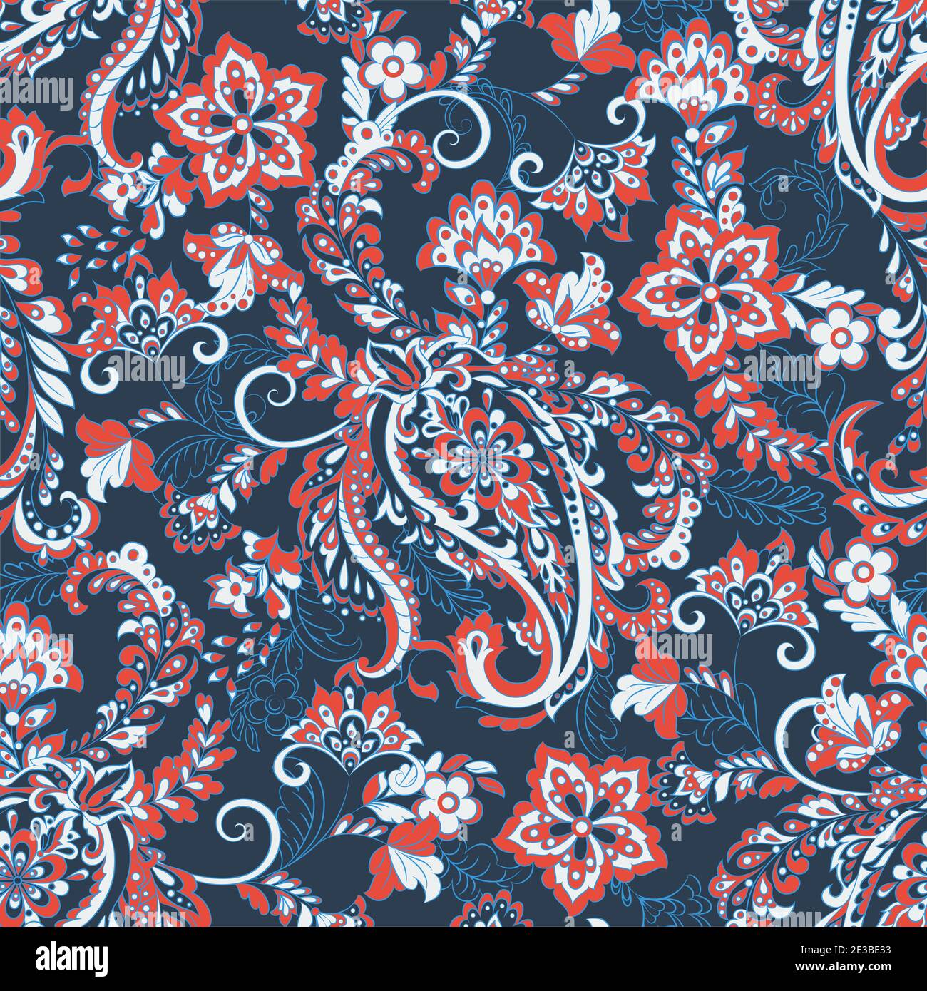 Paisley seamless floral pattern. Vector vintage background Stock Vector