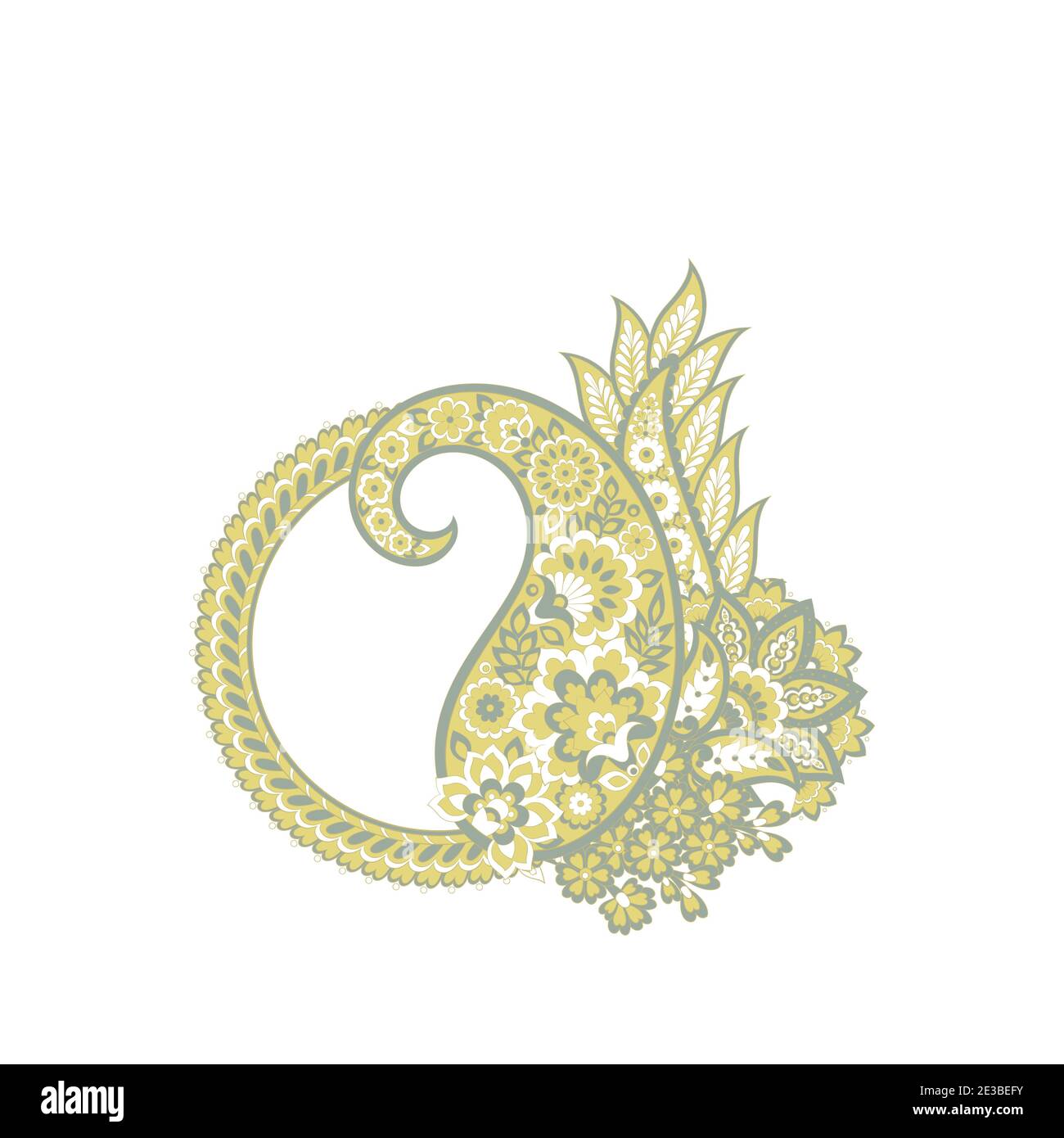 Paisley vector isolated pattern. Damask style Vintage illustration Stock Vector