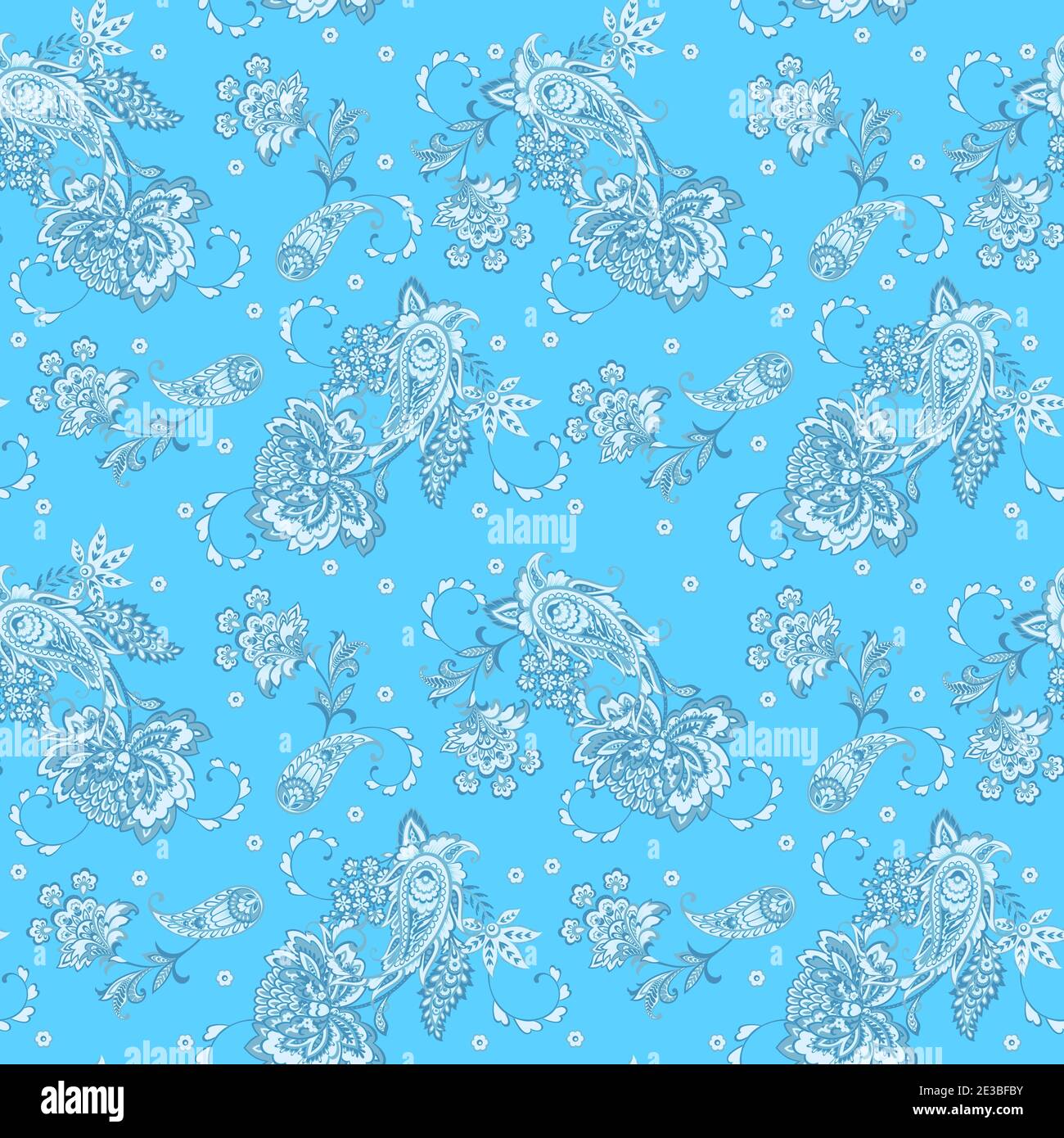Paisley Vector Pattern. Seamless Floral Textile Background Stock Vector