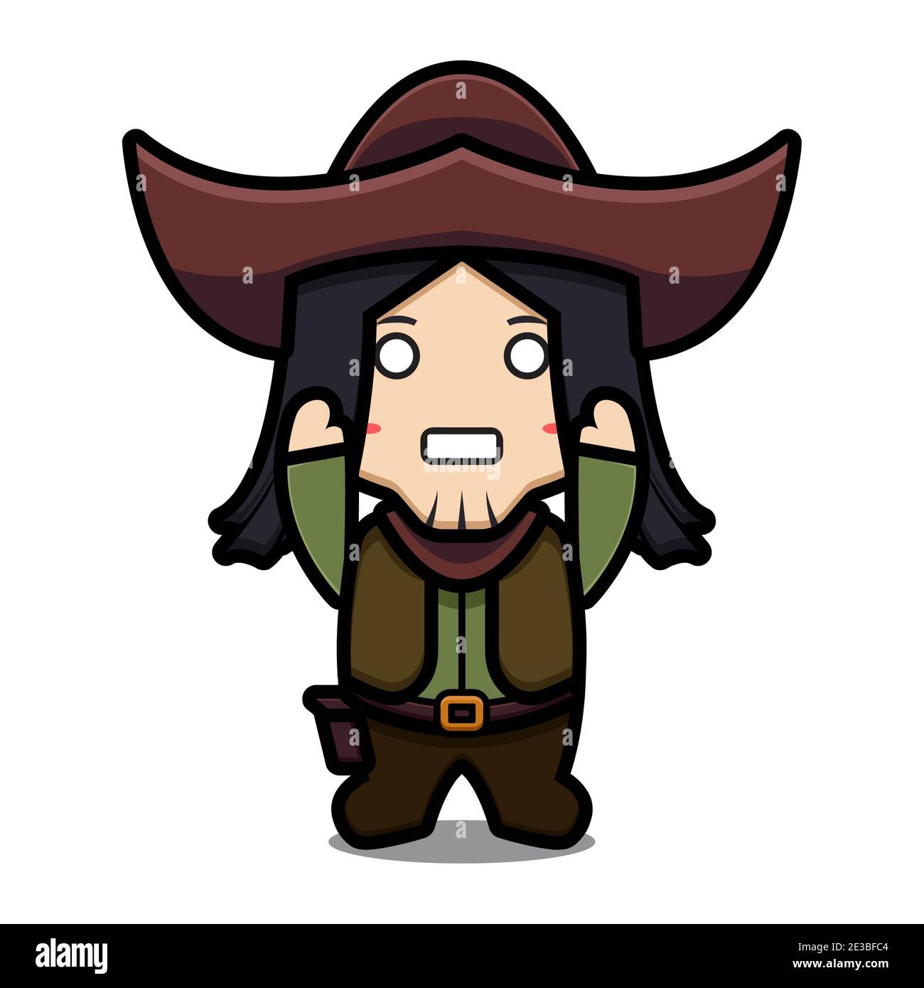 Cute Cute cowboy character with rise hands pose cartoon vector icon illustration. Design isolated on white. Flat cartoon style Stock Photo - Alamy Cute Cute cowboy character with rise hands pose cartoon vector icon illustration. Design isolated on white. Flat cartoon style Stock Photo - Alamy