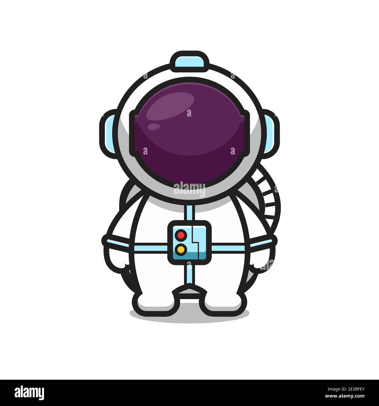 Cute astronaut mascot character cartoon vector icon illustration. Design  isolated on white. Flat cartoon style Stock Photo - Alamy