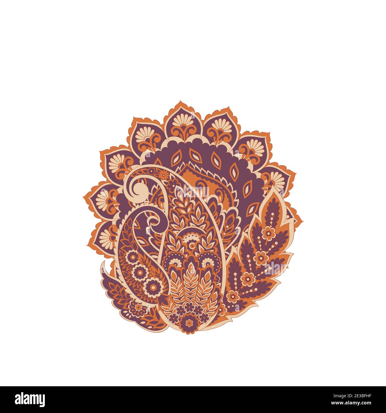 Floral Paisley colorful vector ornament. Isolated Pattern Stock Vector