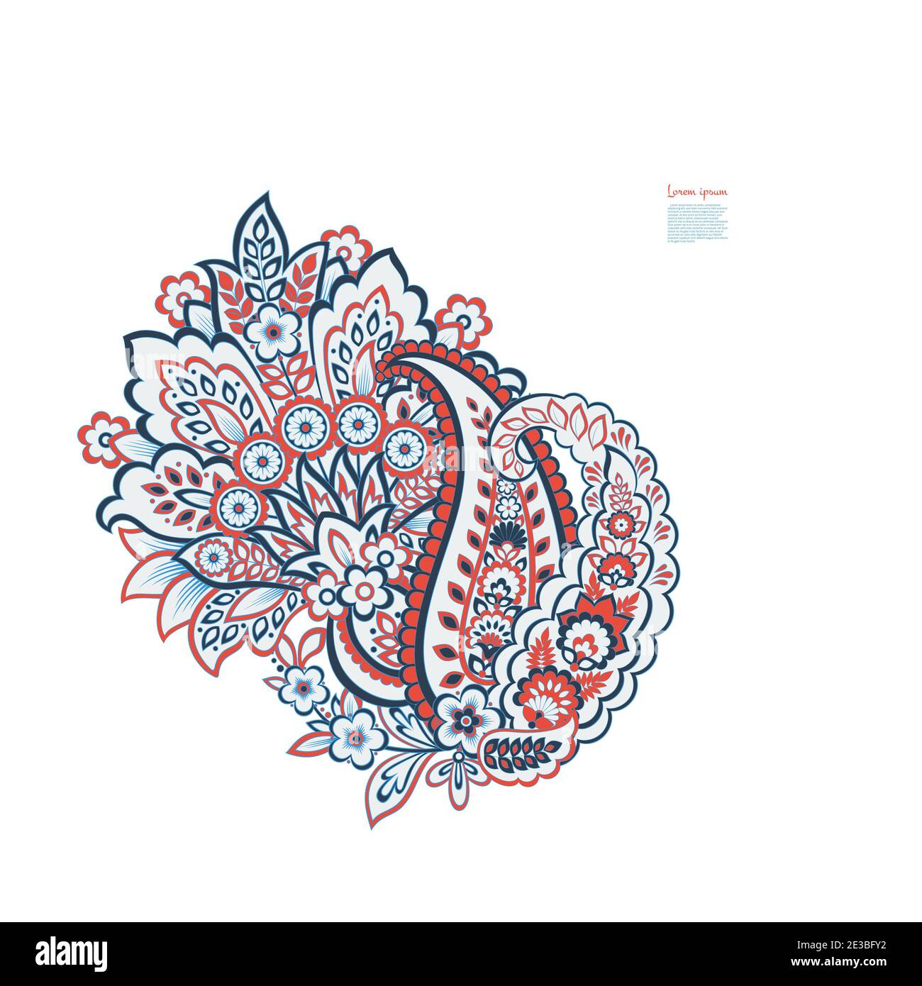 Paisley vector isolated pattern. Floral Vintage illustration Stock Vector