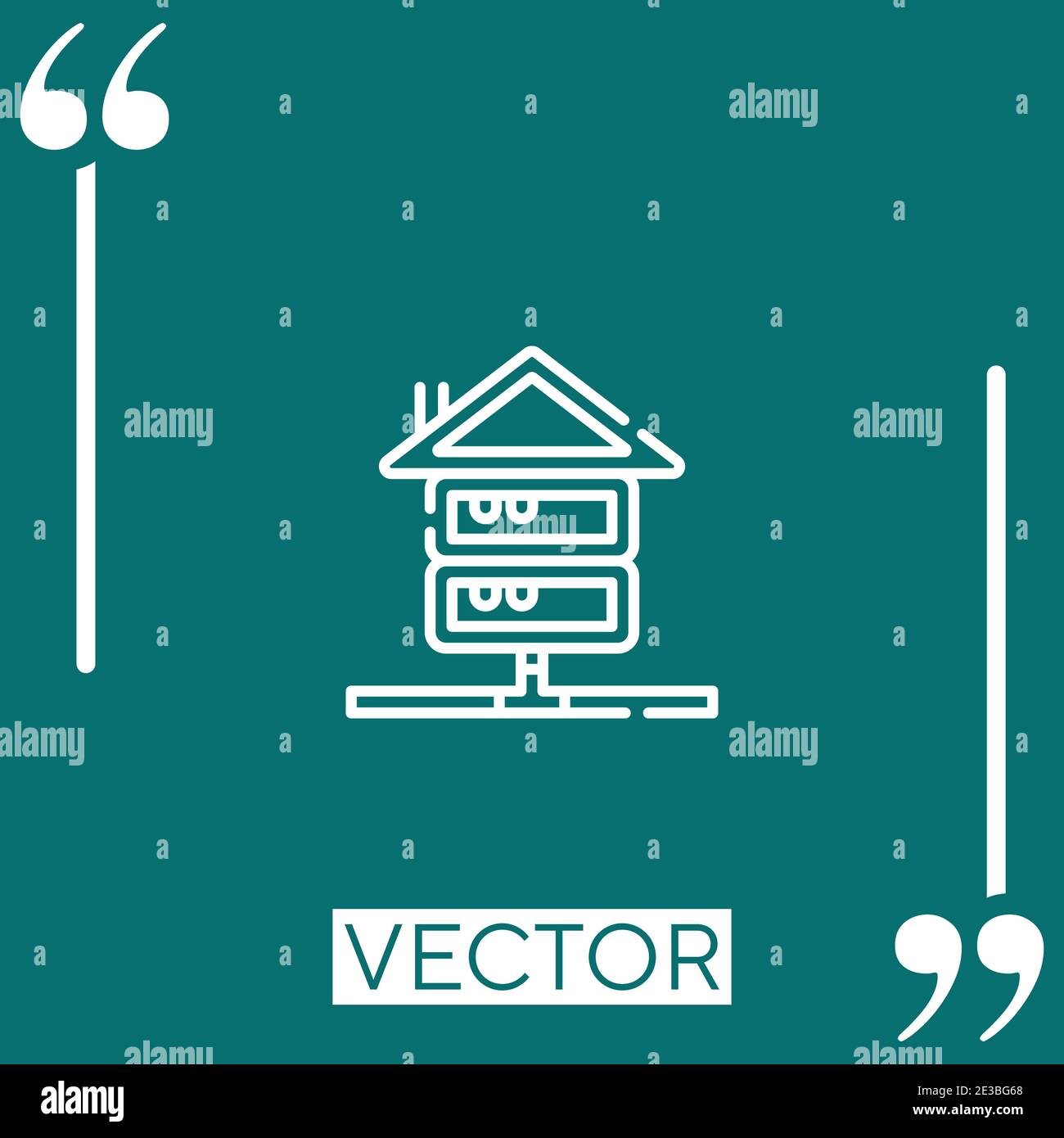 data warehouse vector icon Linear icon. Editable stroked line Stock Vector
