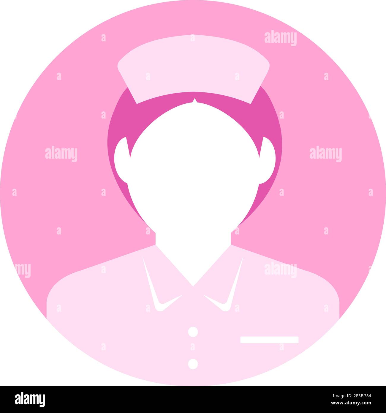 Circular worker avatar icon illustration (upper body) / nurse, Health care worker Stock Vector