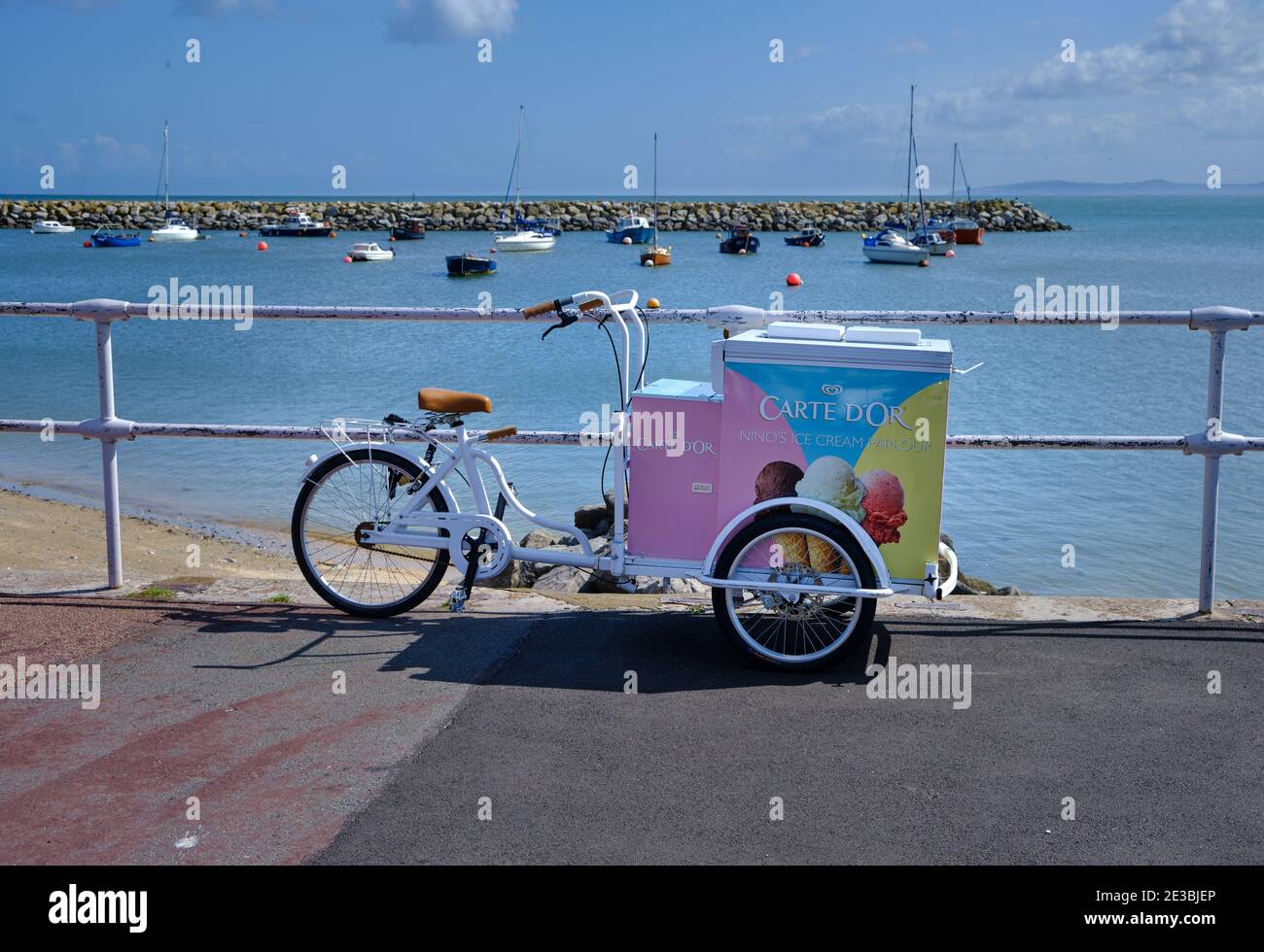 Ice Cream Vendor s Bike On The Promenade At Rhos on Sea Noth Wales 