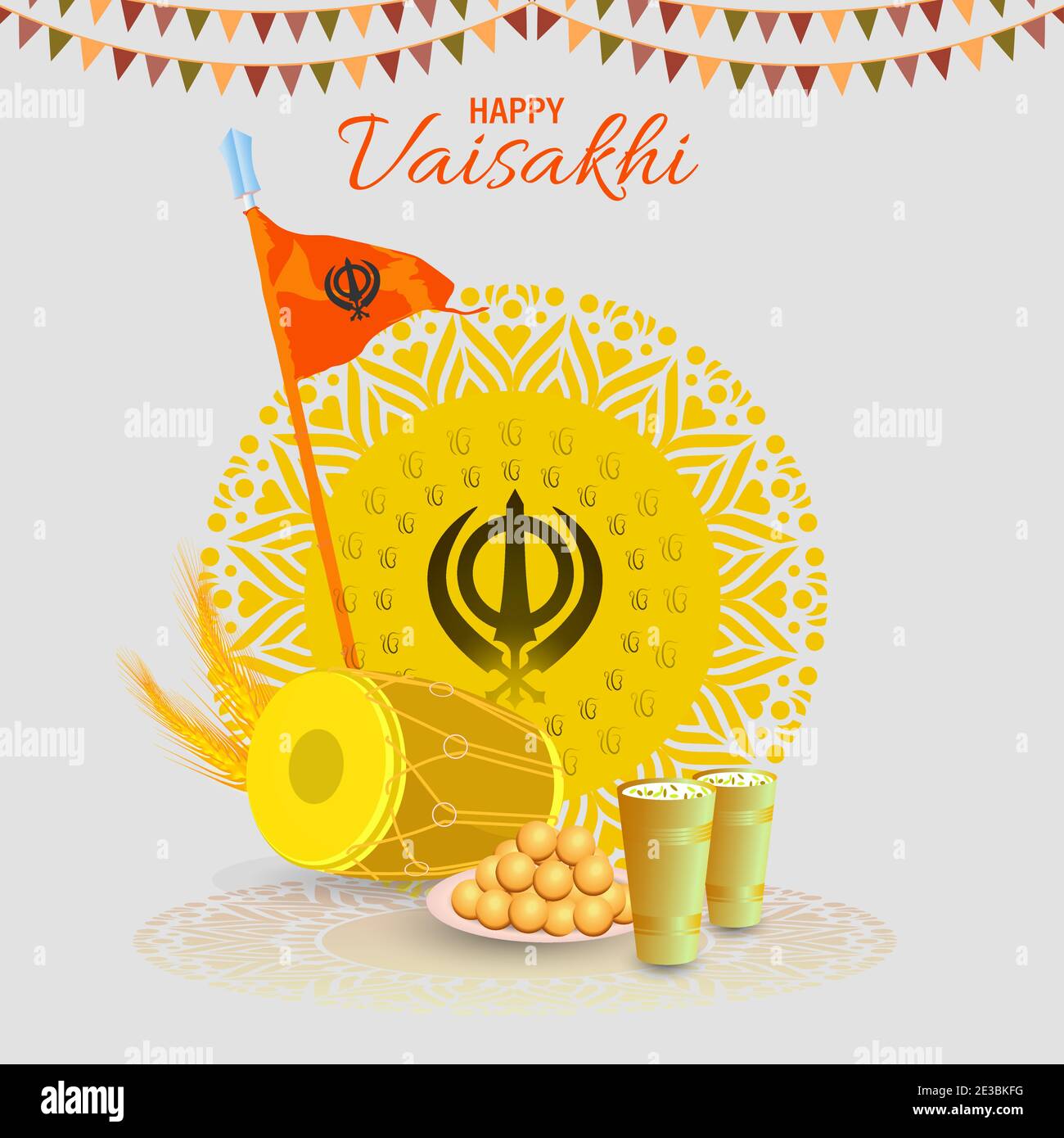 Vector Illustration Of Happy Baisakhi Celebration. Vaisakhi, also ...
