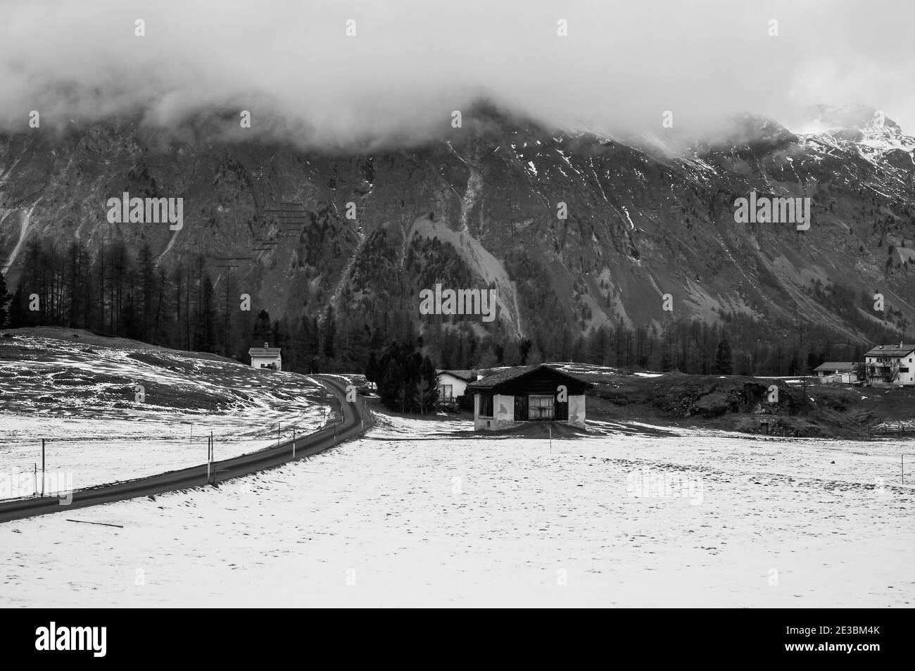 Beautiful shot of mountains on the Val Fex in Engadine, Switzerland Stock Photo