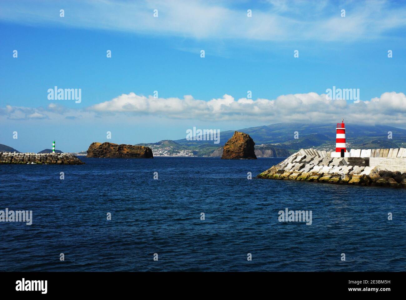 Portugal: Azores: Pico: Madalena: Harbour Stock Photo
