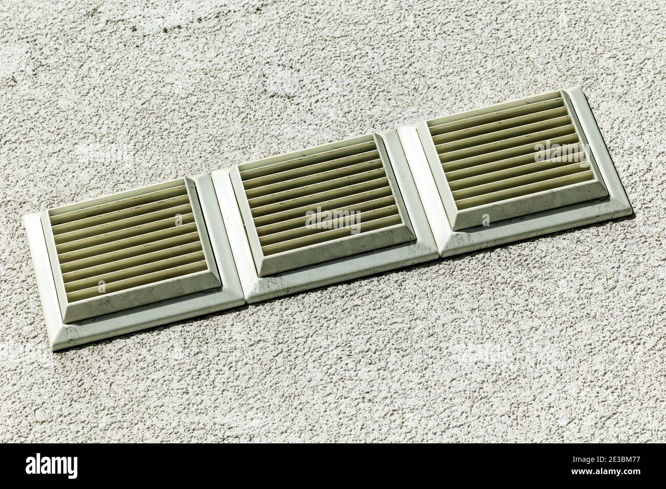 Heating and cooling air vent on the exterior wall of a house for a good