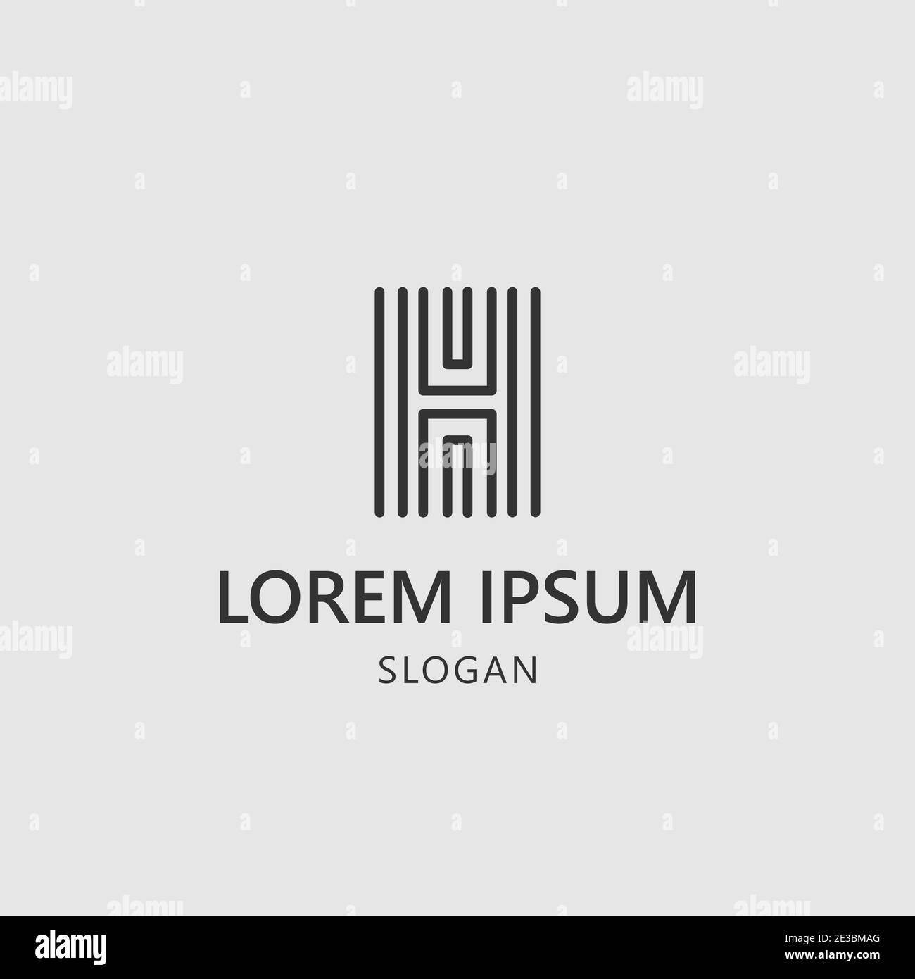 Modern Letter H HH Logo Line Art Vector Template suitable for personal ...