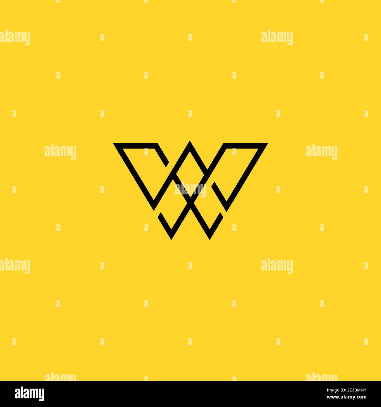 Simple Letter W WW Monogram Line Logo Vector Template suitable for ...