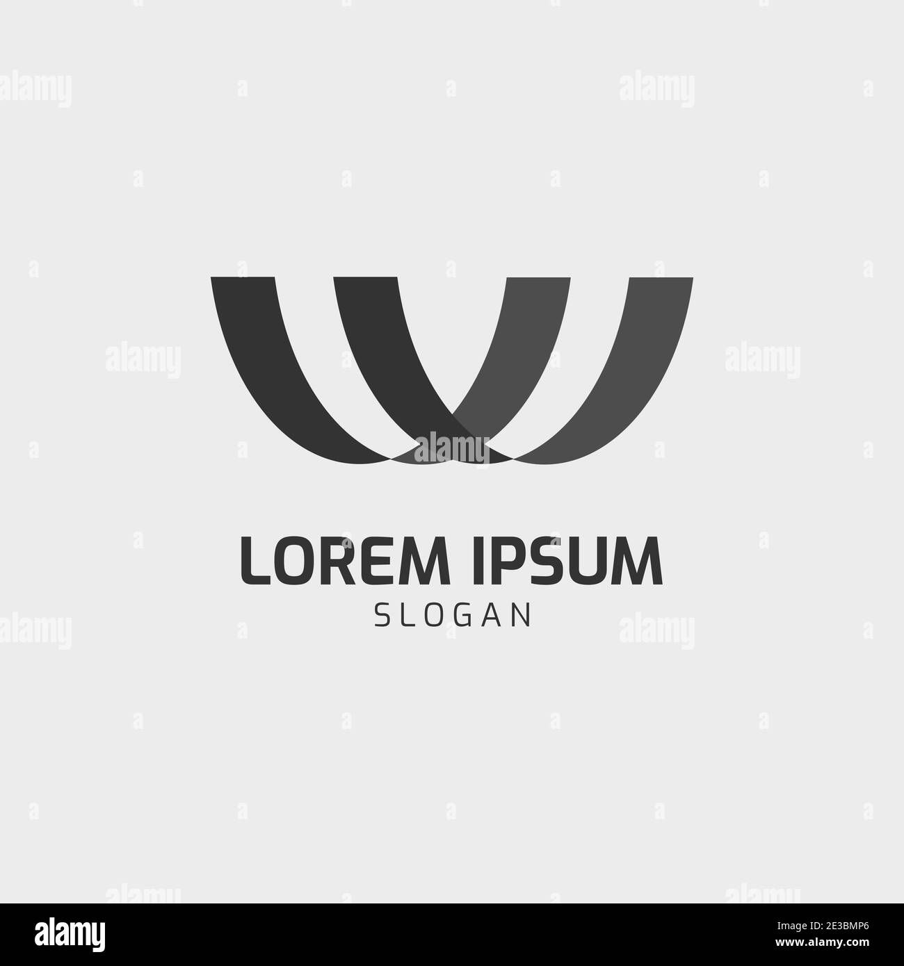 Letter W WW Curved Logo Vector Template suitable for personal brand ...