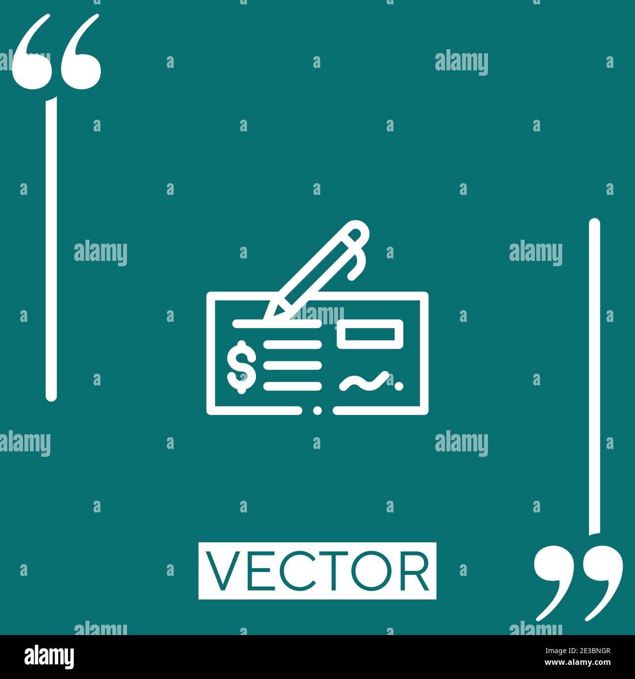 cheque vector icon Linear icon. Editable stroke line Stock Vector